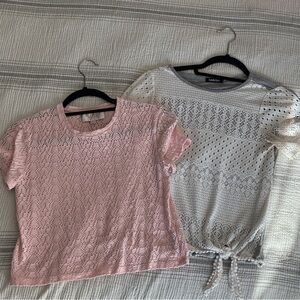 ✨Pink and White Lace Tops